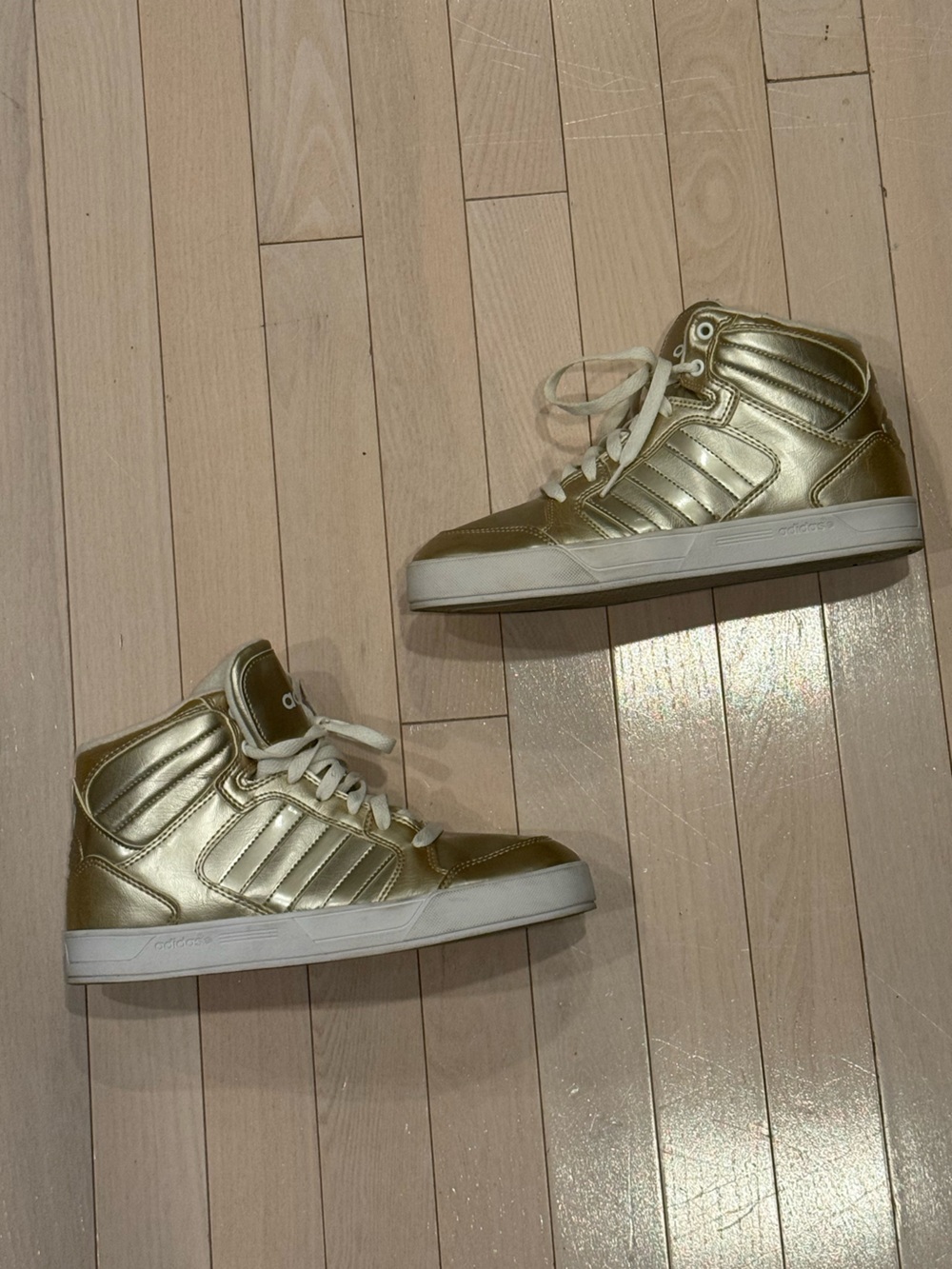 Vintage Y2K Adidas Gold Metallic High Top Sneakers ✨ - Picture 2 of 6